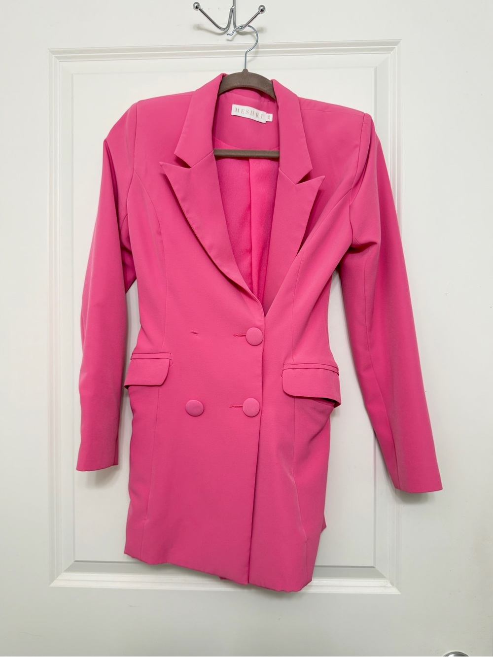 Zara Hot Pink Double-Breasted Blazer